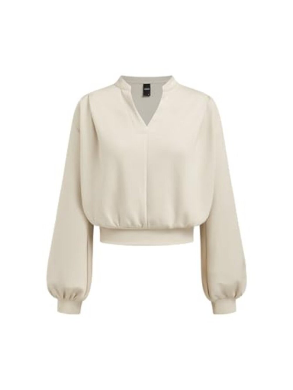 V-Neck Long Sleeve Crop Top Sweatshirt Pullover